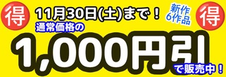 2024年11月30日まで1000円引きで販売中！